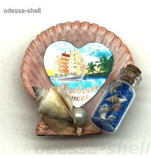 Магнит Азовское морецветной гребешок(внутри фольга сердце)+бутылочка с цветн.песком и натур.ракушкой
опт от 2шт!!!
