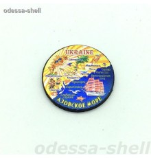 Магнит Азовское морефольга тисненая на толстом виниловом магните в виде круга диам.3.2см с изображ.карты
опт от 5шт
