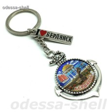 Брелок Бердянскиз металла в виде якоря (внутри фольга коллаж)+прямая табличка каждый в упаковке
опт от  2шт