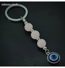 Брелок из камняиз натурального камня розовый кварц (шар10мм)+глазик
каждый в упаковке
