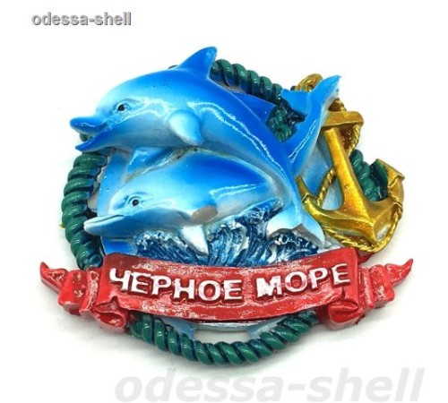 Магнит Черное мореиз полимера в форме каната с якорем в середине дельфины в уп 12шт опт от  2шт Магнит Черное мореиз полимера в форме каната с якорем в середине дельфины в уп 12шт опт от  2шт