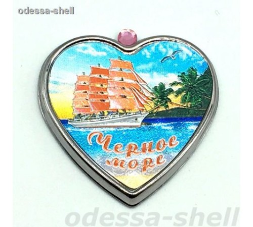 Магнит Черное мореиз металла в виде сердечка+стразик внутри фольга с изображ.парусник+пальма
опт от 3шт Магнит Черное мореиз металла в виде сердечка+стразик внутри фольга с изображ.парусник+пальма
опт от 3шт