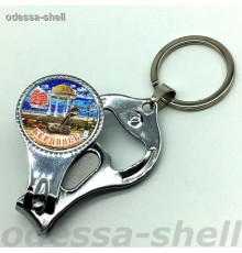 Брелок Бердянскиз металла кусачки+открывалка+пилочка внутри фольга круглая коллаж каждый в упак.опт от 6шт