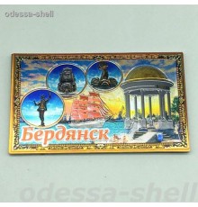 Магнит Бердянскфольга  выпуклая в форме прямоуг.10*6см с изобр.коллажа-ротонда+круги
опт от 2шт