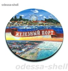 Магнит Железный портфольга выпуклая в форме круга диаметр 6,5см с изображением коллажа
 в уп 12шт опт от 2шт