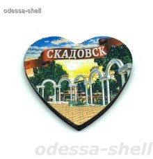 Магнит Скадовскфольга тисненая в виде сердечка на виниловом магните с изображ.ротонды
 опт от 4шт